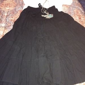 Black vintage broomstick skirt. Tiered